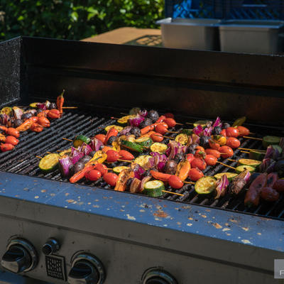 Grilled vegetables with meat