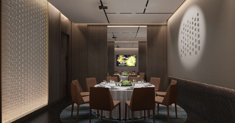 Private parties room, dining table set for 10 guests