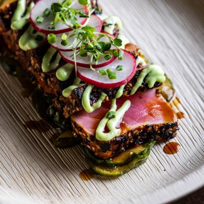 Sesame crusted tuna.