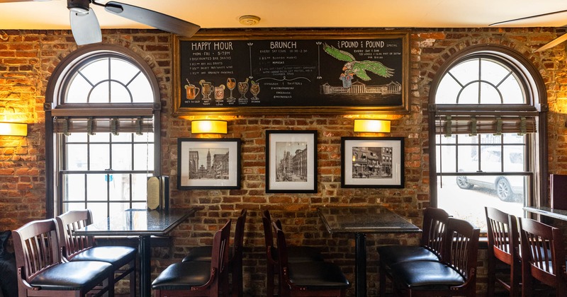 Interior, dining tables and chairs