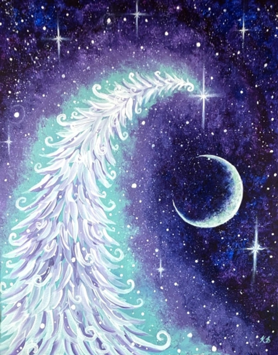 Paint Nite: Whimsical Winter Tree event photo