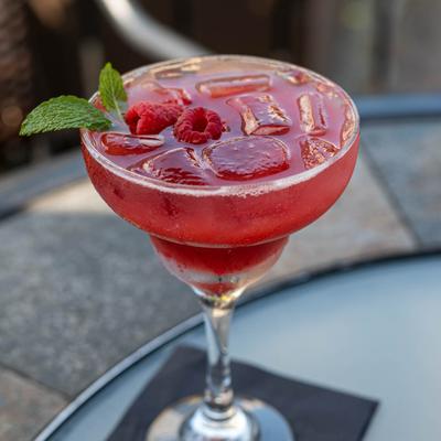 Fresh raspberry mojito.