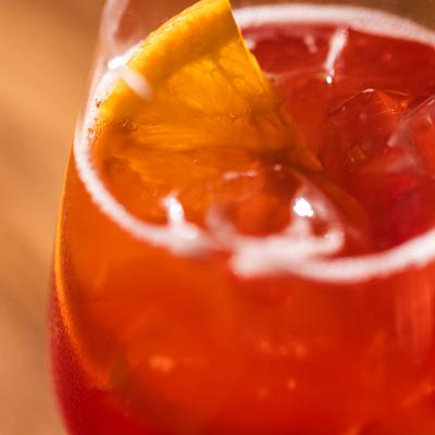 Aperol spritz, close-up.