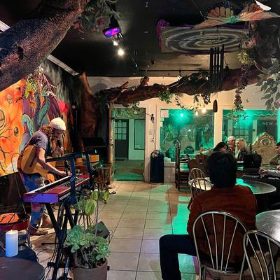 Guests enjoying a live music performance.