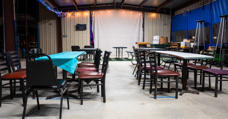 Diner set up of tables and chairs