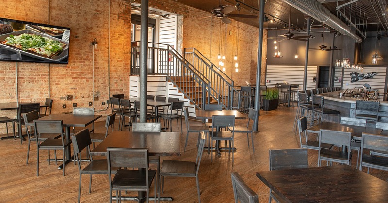 Interior, tables and seating