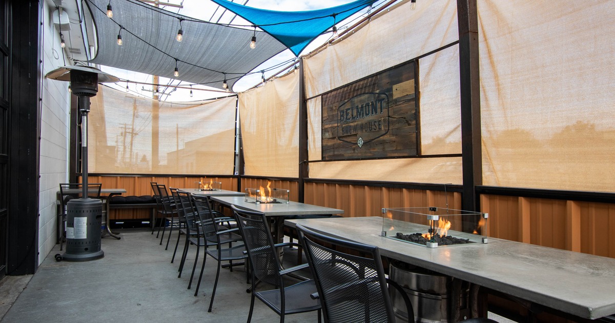 Back Patio with Fire Pits and Tables