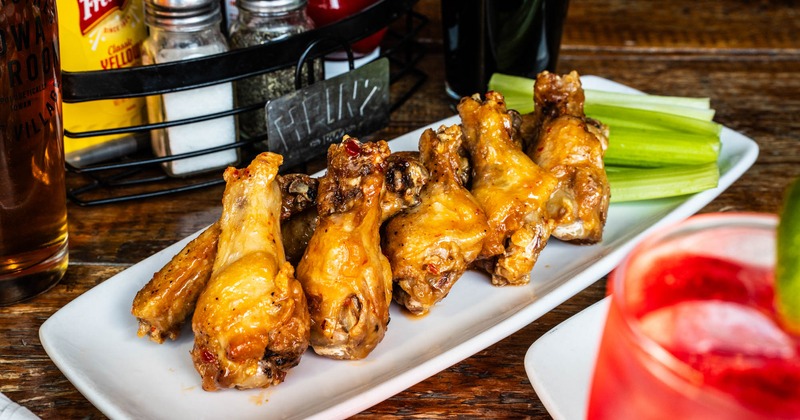 Bone in wings served with celery