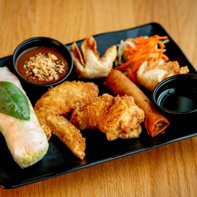 Served finger food combo.