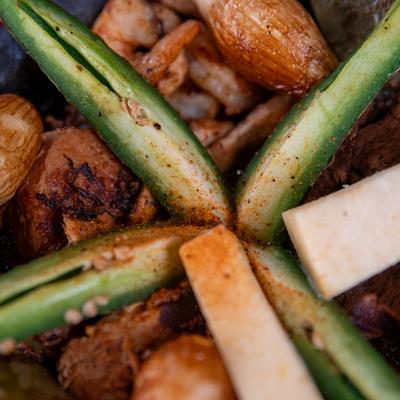 Mixed molcajete, close-up.