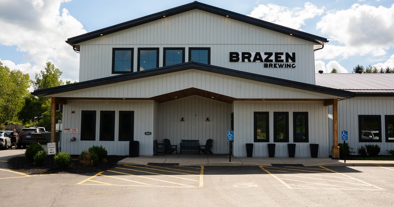 Exterior, front view to restaurant, entrance