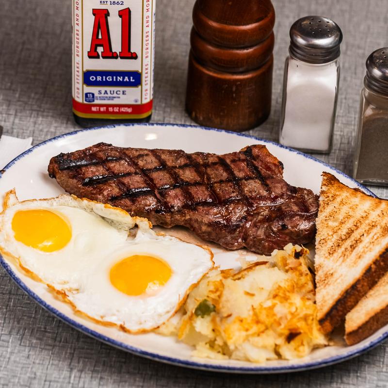 menu item 2 of 42, NY Boneless Strip Steak and 2 Eggs