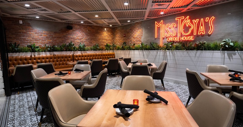 Interior, wide view of dining area