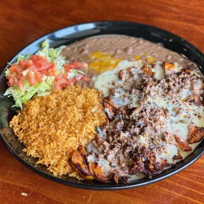 Mixed meat and rice platter