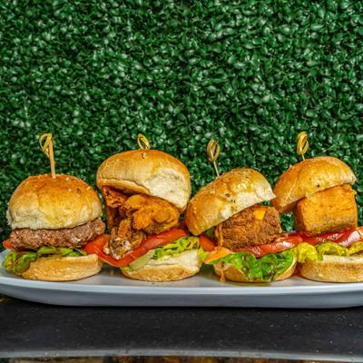 Deep fried chicken sliders.