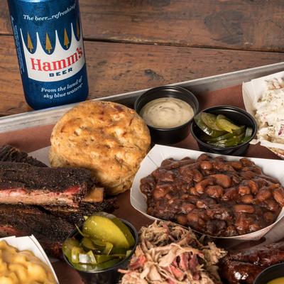 Mama's house meal and a beer can.