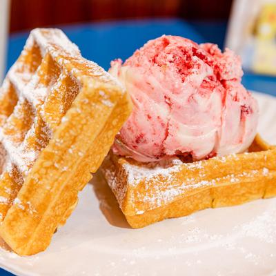 Waffle ice cream sandwich