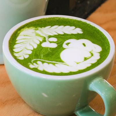 A matcha latte.