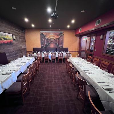 Interior, set dining area