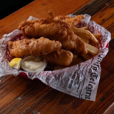 Cod fish and fries.