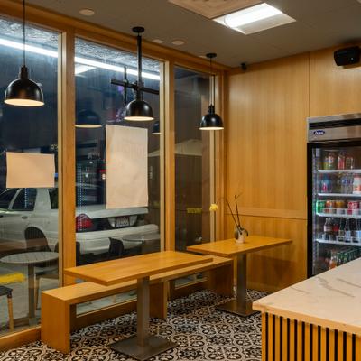 The restaurant's interior.