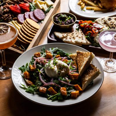 Various food on the table.
