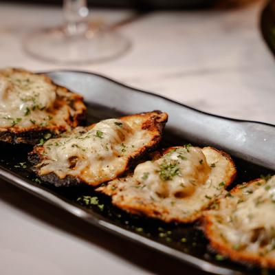 Plate of Charcoil Oysters.