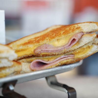 grilled cheese with ham.