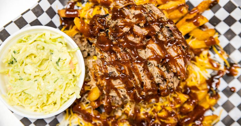 Grilled meat with fries