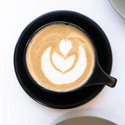 Latte with foam art.