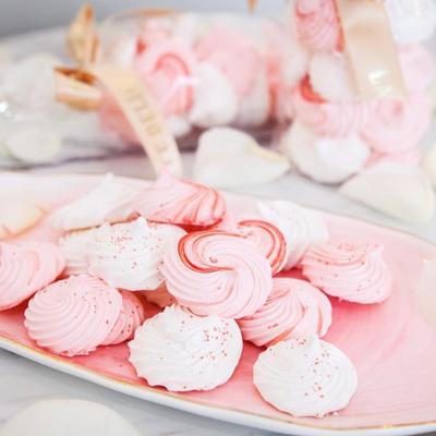 Rose water meringue kisses.