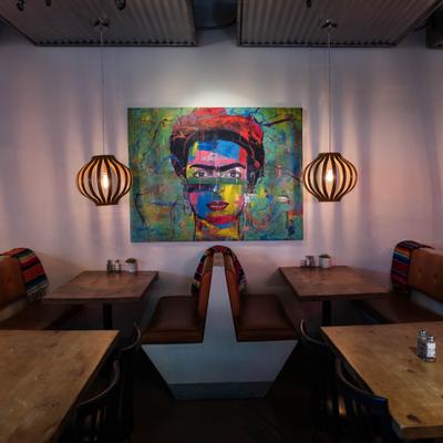 Dining area, booth tables.