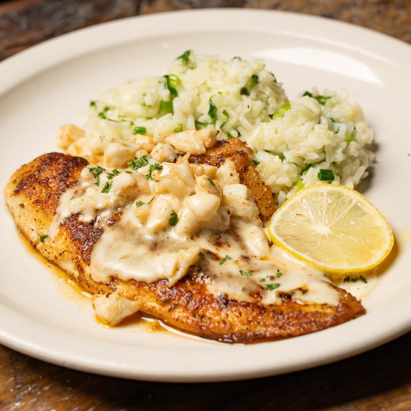Blackened Catfish Topped with Crabmeat photo