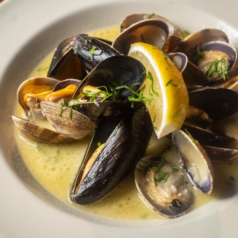 menu item 2 of 6, Steamed Clams or Steamed Mussels
