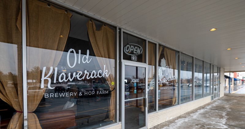 Exterior, angle view to entrance of restaurant