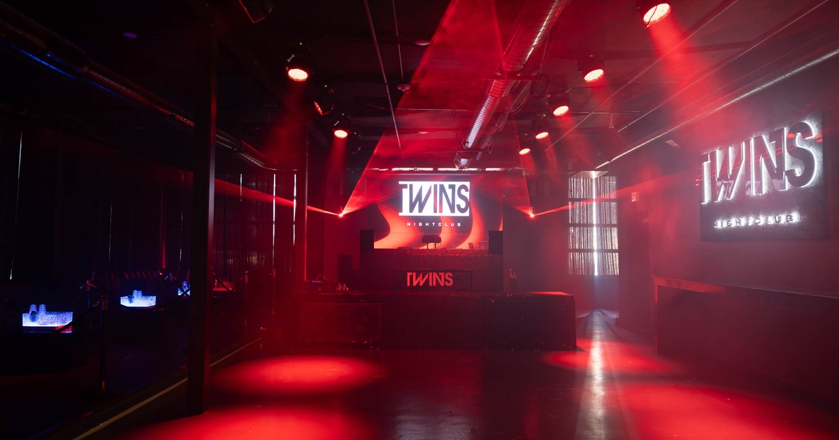 Dance floor with red lighting