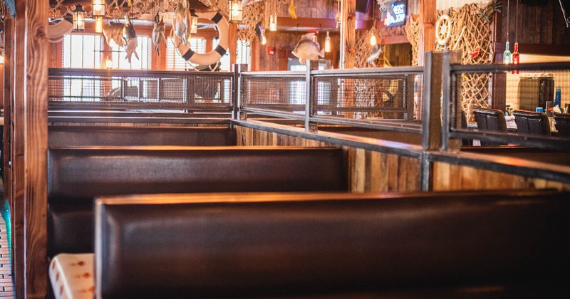 Interior, restaurant booths