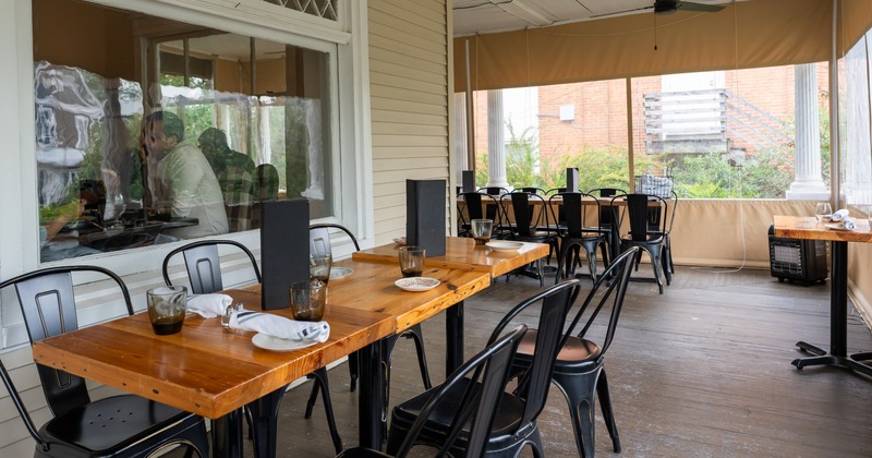 Exterior, terrace wit tables and chairs