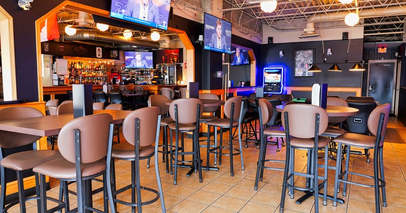 Interior space, seating area and bar