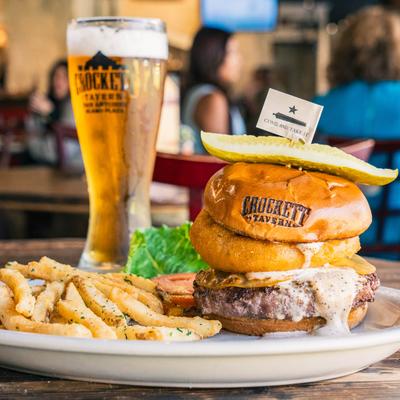 The Bowie beast burger  and a beer.