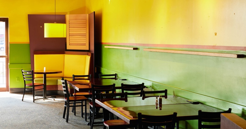 Interior, dining area with tables and seats