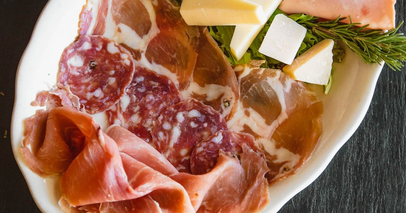 Mixed cured meats and cheese