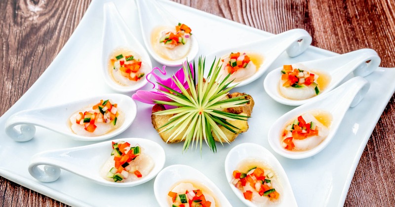 Scallop Ceviche served on individual tasting spoons