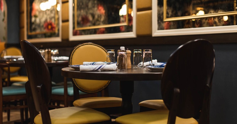 Interior, table ready for guests
