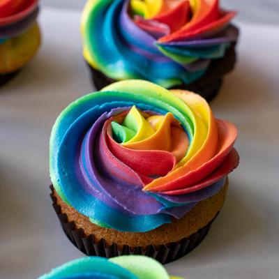The rainbow box cupcake.