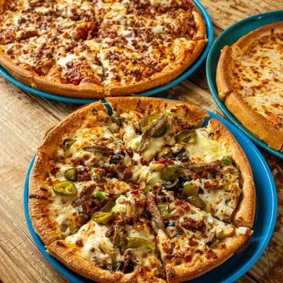 The Everything Pizza and Ultimate Meat Pizza.