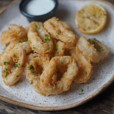 fried calamari and home made tartare sauce.