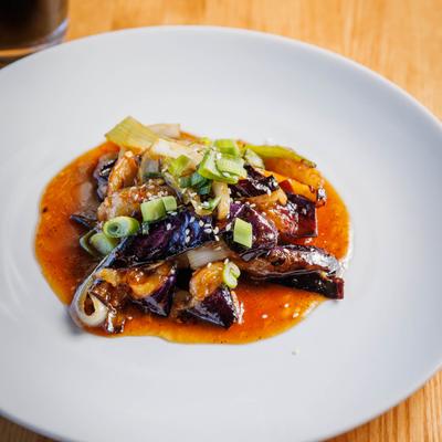 Eggplant sauteed with garlic