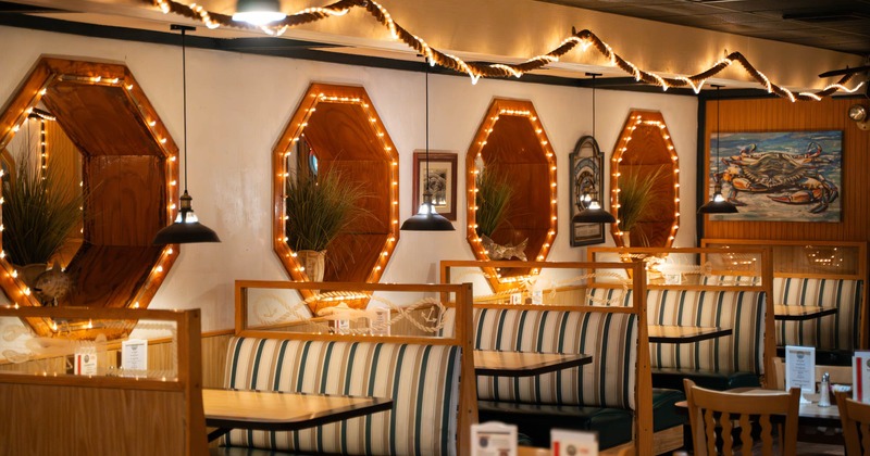 Interior, restaurant booths