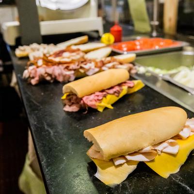 Assorted sandwiches.